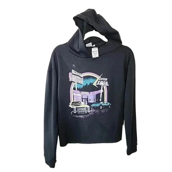 DESERT Shakes & Fries Cropped Fleece Hoodie. Nwt size small - Picture 6 of 10